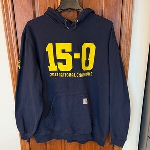 Carhartt Navy and Yellow Hoodie